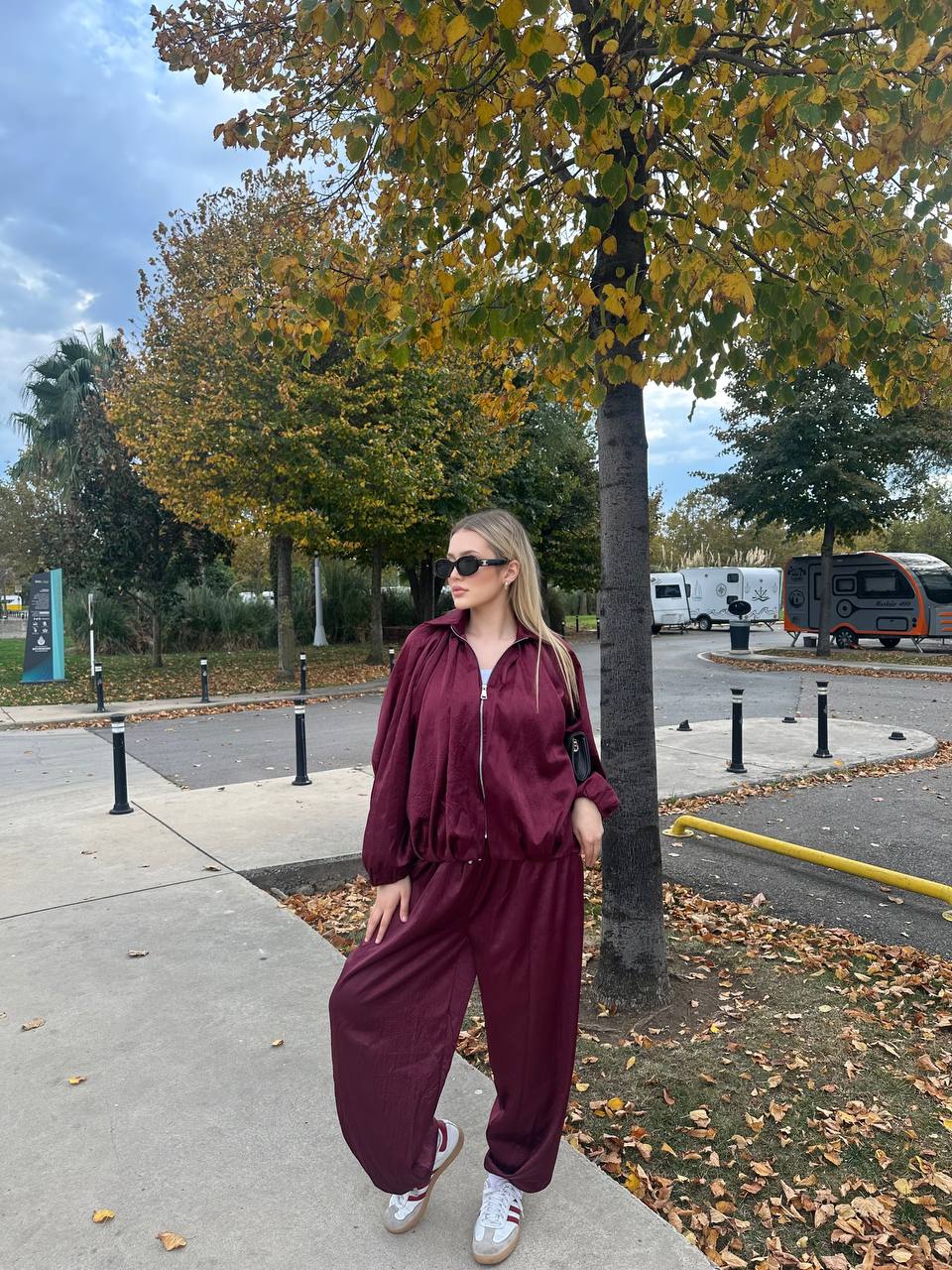 Urban Luxe Two-Piece Set Oversized Satin Finish 1261