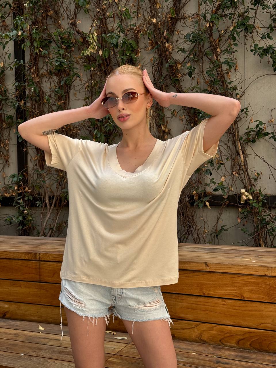 The Classic Comfort V-Neck Tee –1123