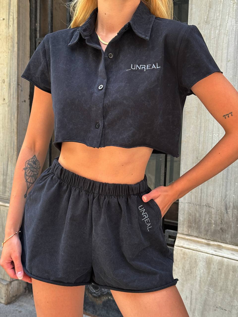 The Unreal Cropped Shirt & Shorts Set – 1121