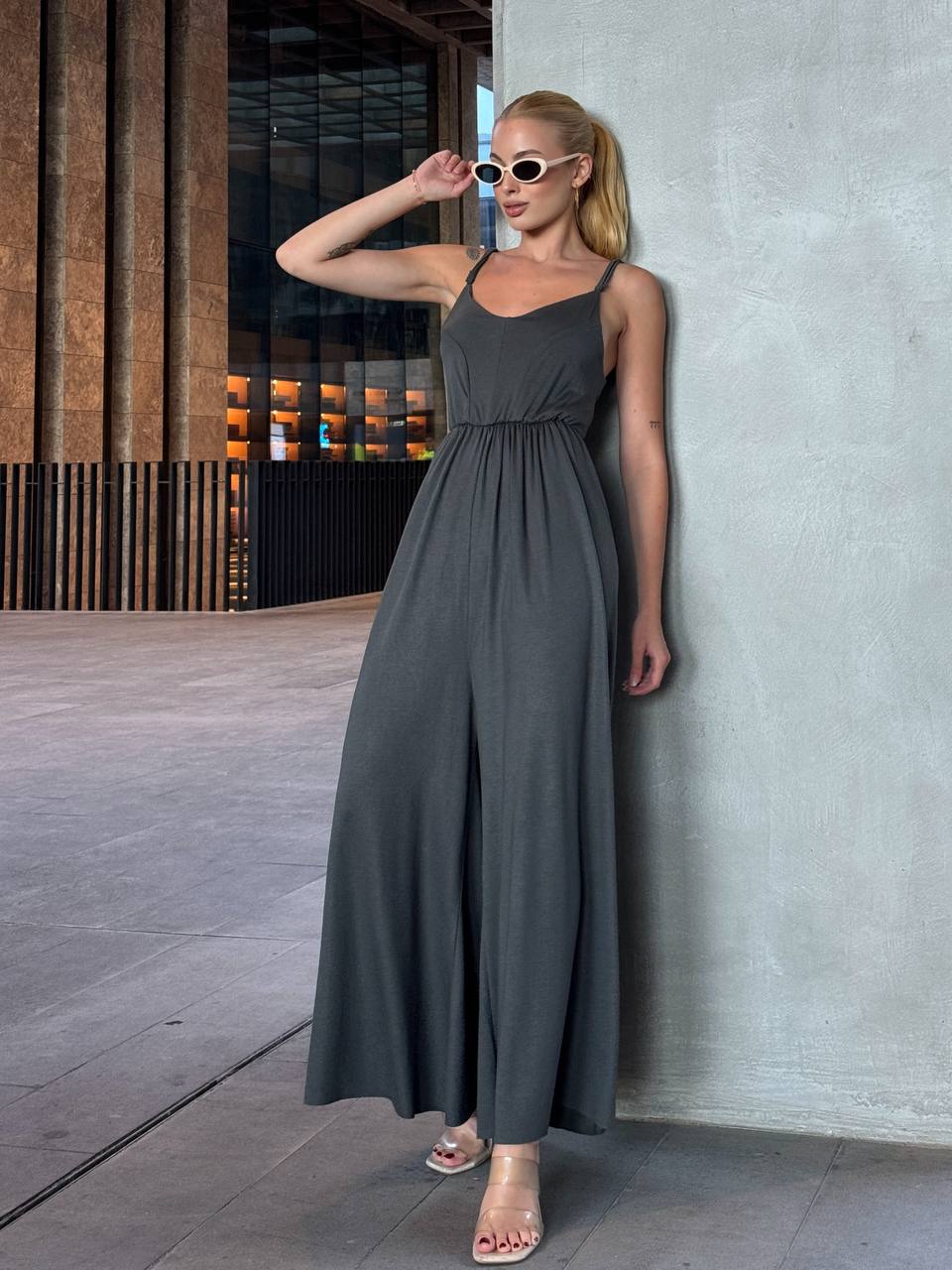 The Noir Flow Wide-Leg Jumpsuit – 1120