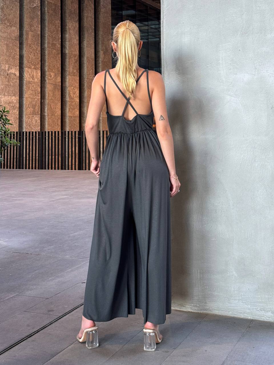 The Noir Flow Wide-Leg Jumpsuit – 1120