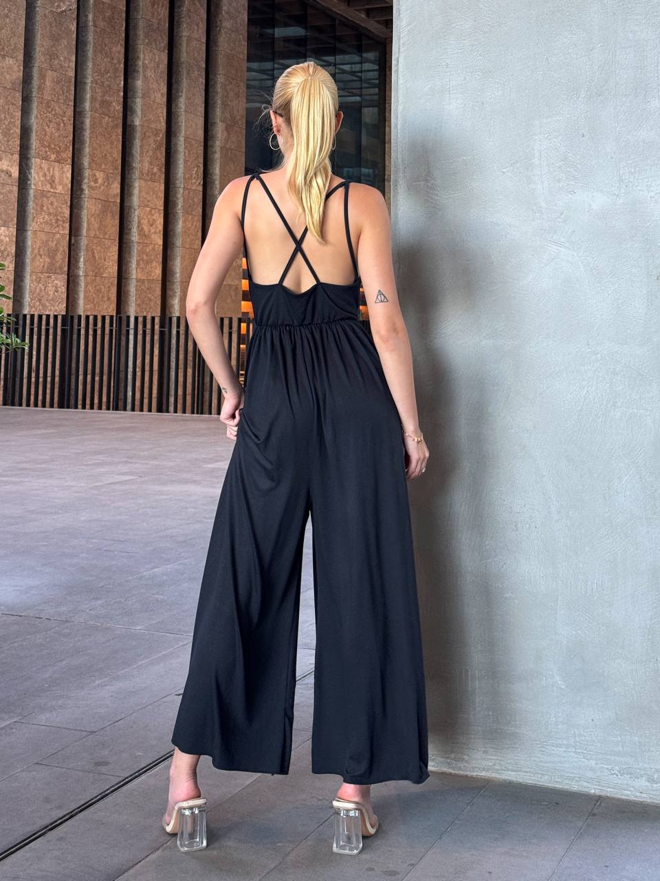 The Noir Flow Wide-Leg Jumpsuit – 1120