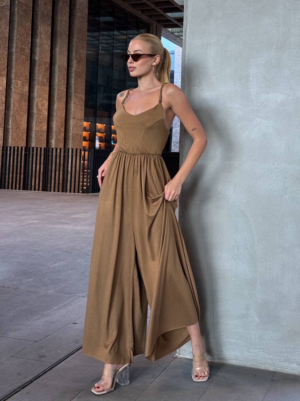 The Noir Flow Wide-Leg Jumpsuit – 1120