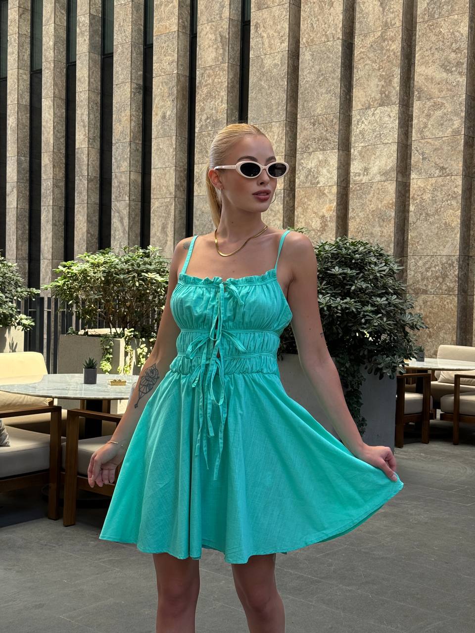 The Ruffled Summer Charm Mini Dress - 1118