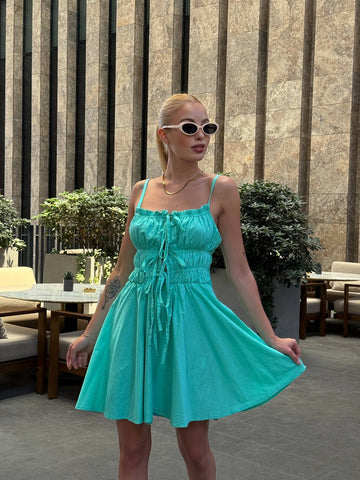 The Ruffled Summer Charm Mini Dress - 1118