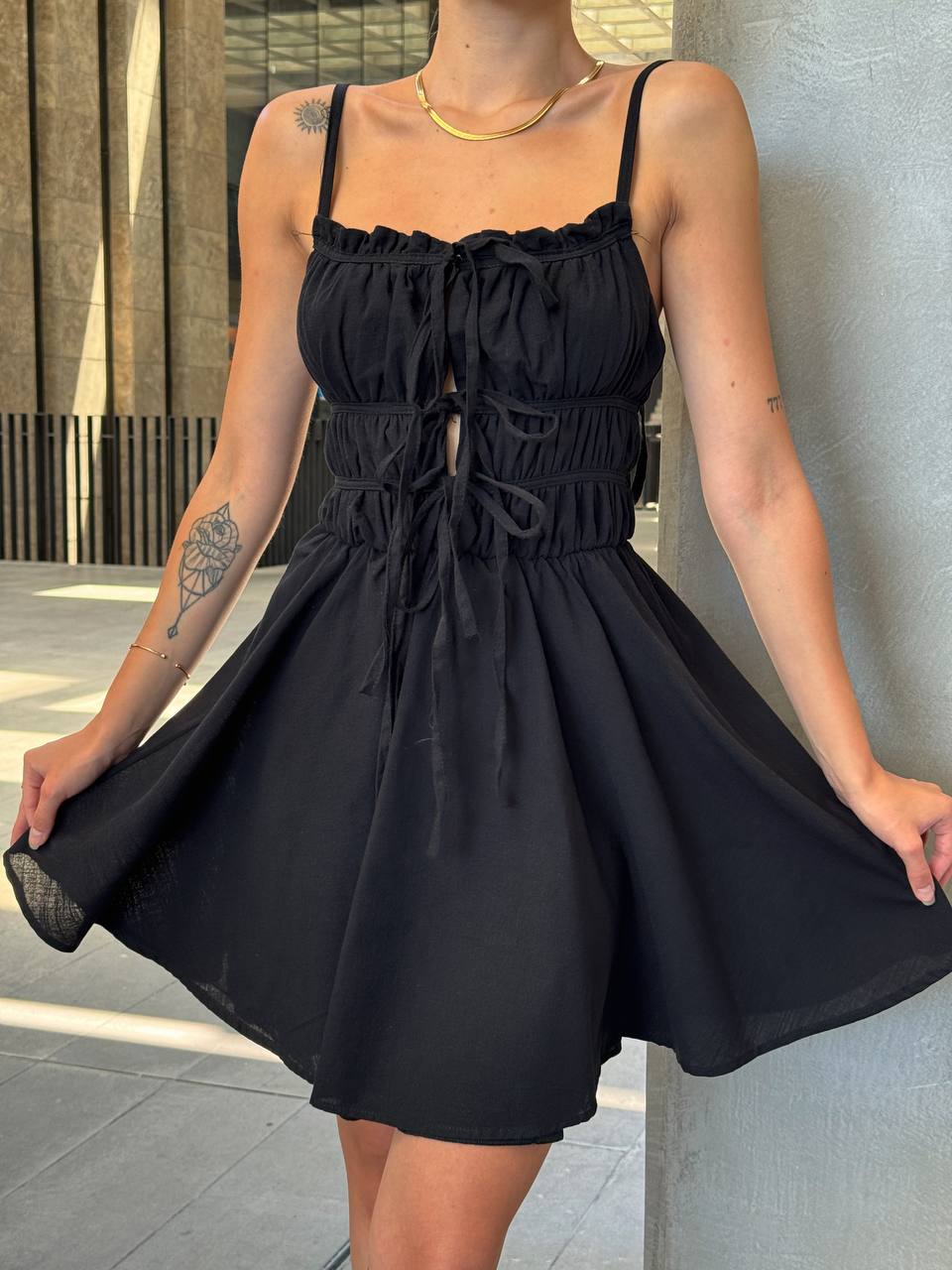 The Ruffled Summer Charm Mini Dress - 1118