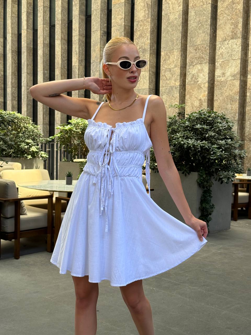 The Ruffled Summer Charm Mini Dress - 1118