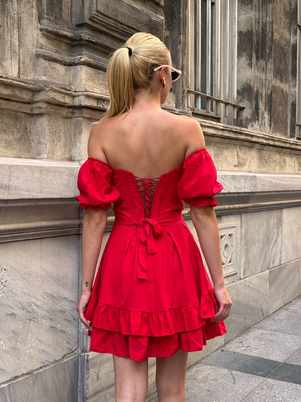 The Delphine Ruffled Corset Dress - 1115