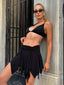 Asymmetrical Mesh Wrap Skirt – 1114
