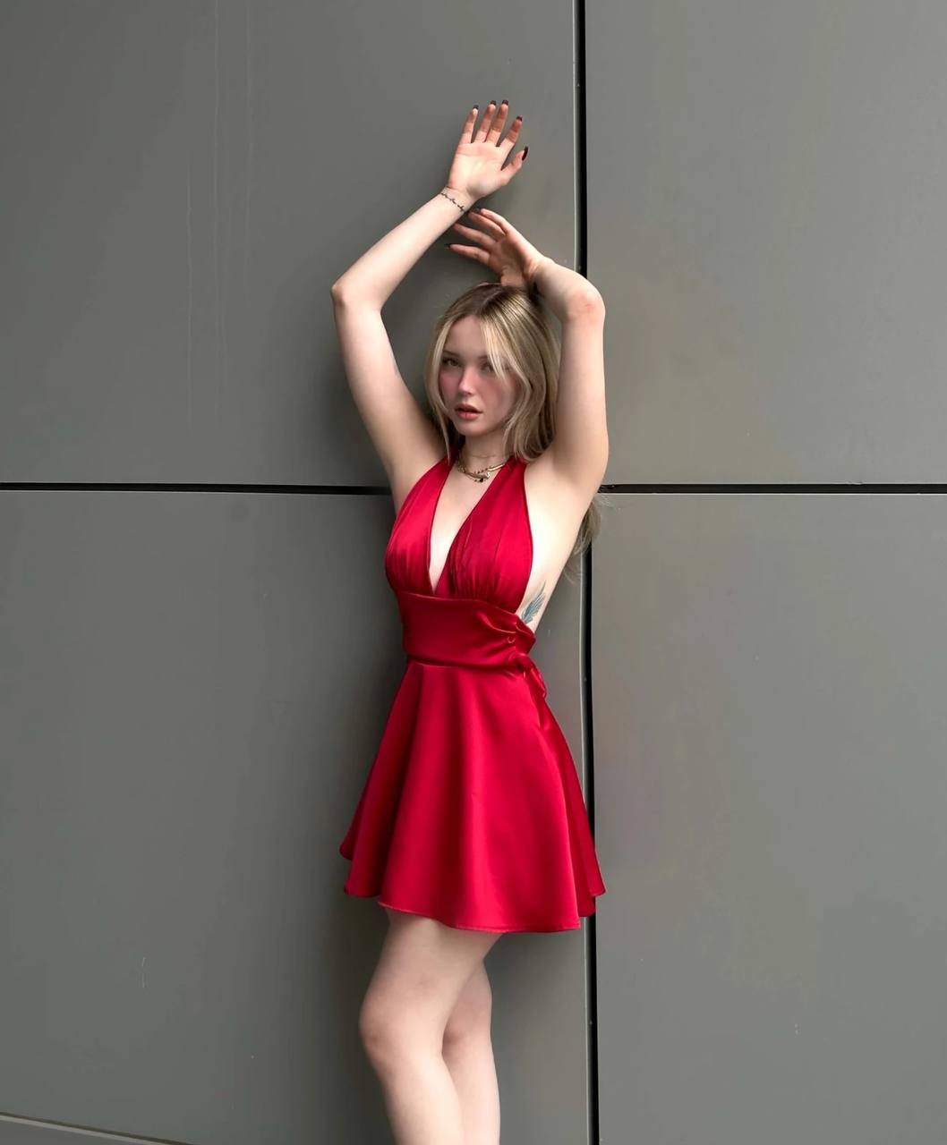 The Allure Satin Halter Mini Dress - 1018