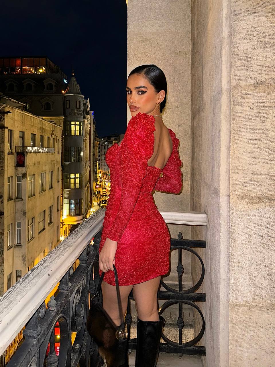 The Glam Sequin Long-Sleeve Mini Dress – 1039