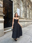The Lace-Up Elegance Midi Dress - 1163