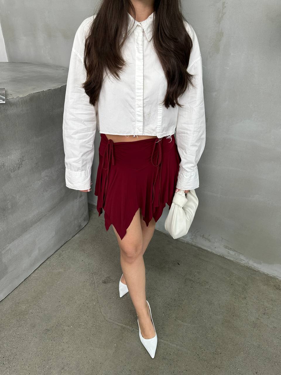 Ethereal Asymmetrical Ruched Skirt - 1173