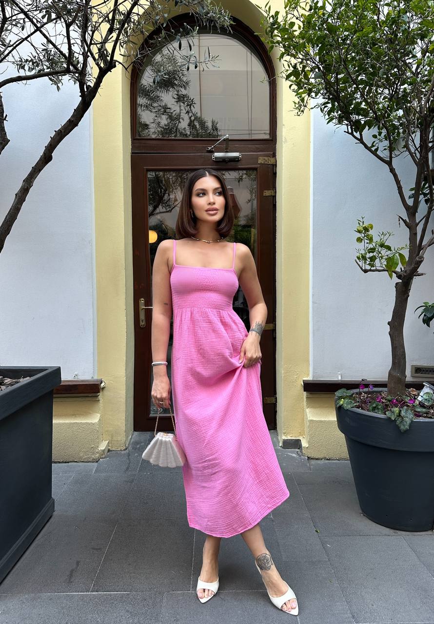 Serenity Smocked Strap Midi Dress - 1220