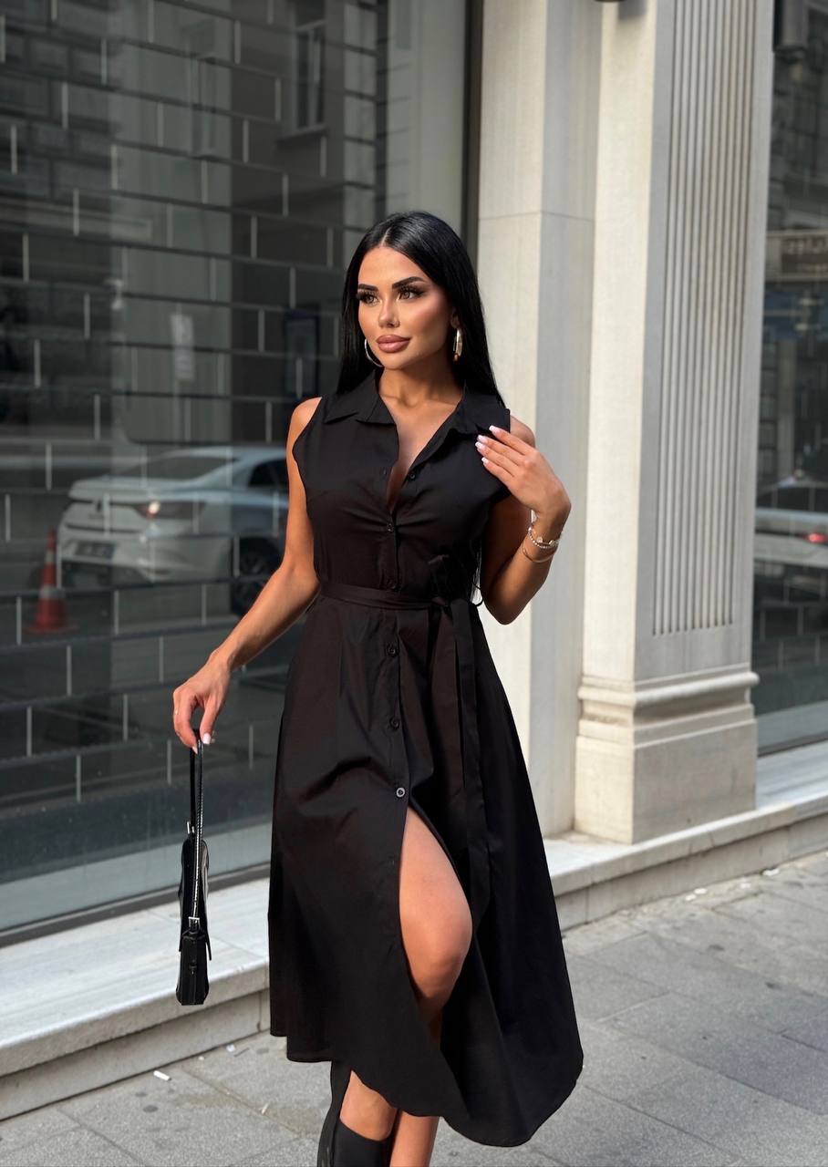 Urban Grace Button-Down Midi Dress – 1231