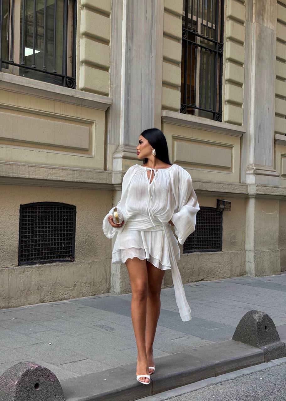 Celeste Pleated Flare Mini Dress Romantic Chic - 1234