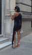 Radiant Edge Mini Dress One-Shoulder Draped Sash - 1248