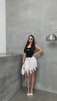Ethereal Asymmetrical Ruched Skirt - 1173