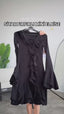 The Noir Ruffle Lace-Up Mini Dress – 1065