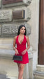 Velvet Flame Halter Mini Dress Night Luxe Edition - 1233