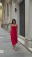 The Riviera Charm Lace-Up Midi Dress Summer Romance - 1202