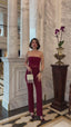 The Luxe Strapless Mesh Panel Set Chic Two-Piece - 1166