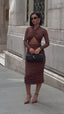 The Allure Cut-Out Mesh Midi Dress - 1243