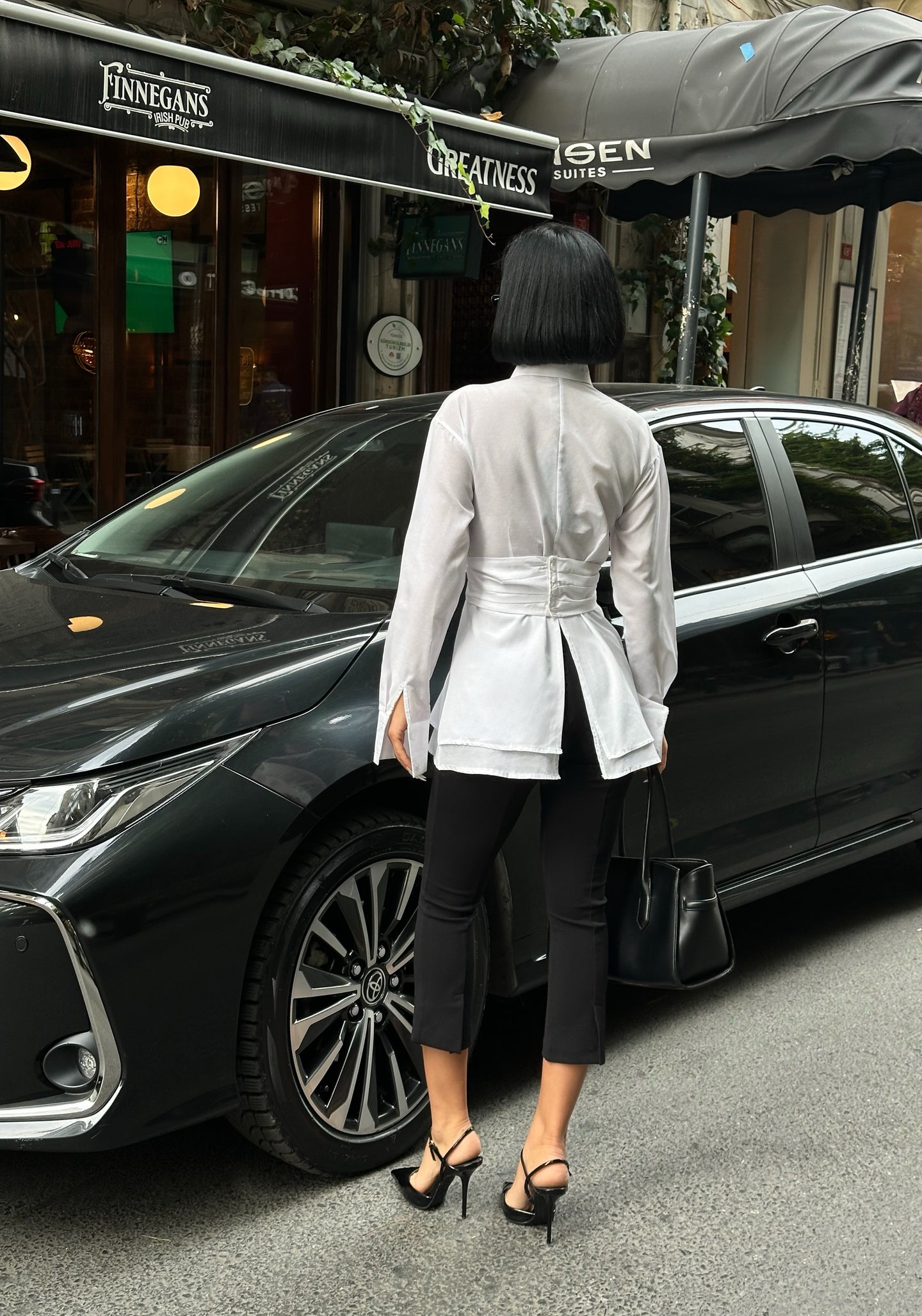 Sculpted Elegance Longline Shirt Dress Wrap Waist 1267