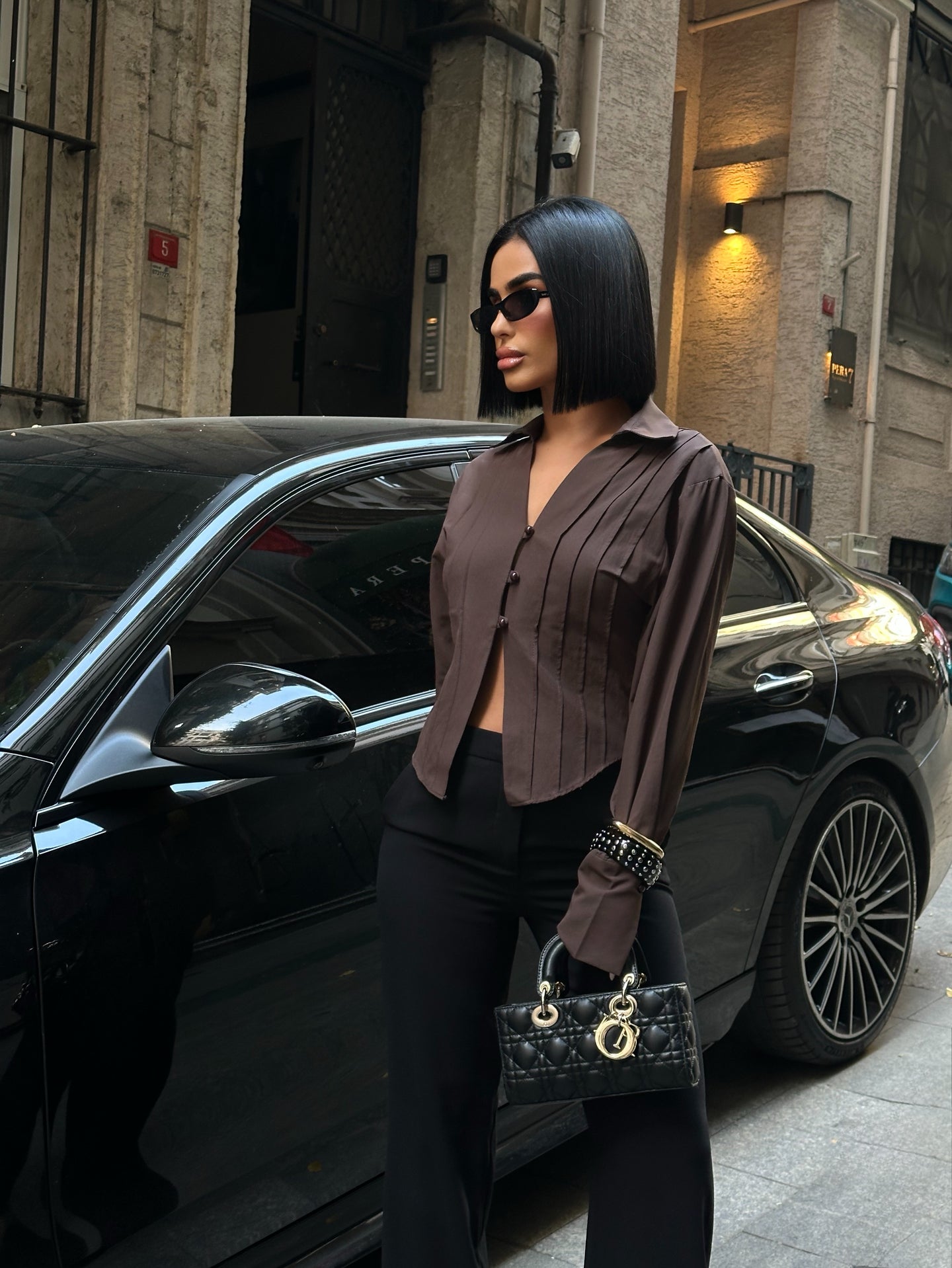 Sculpt Curve Button Shirt Tailored Waist Design 1265