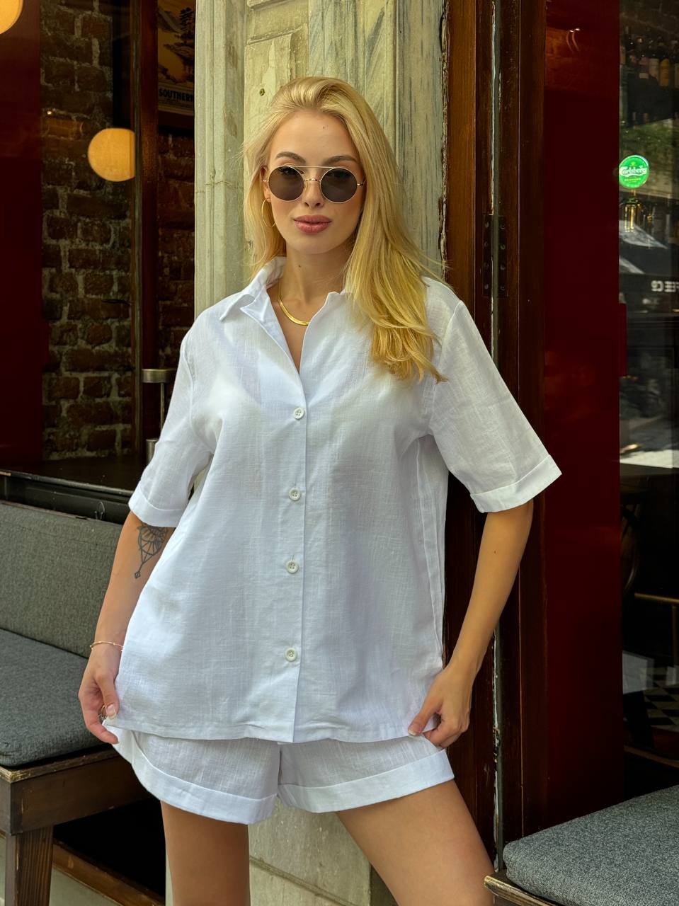 Relaxed Effortless  Linen Shirt and Shorts Set – 1109