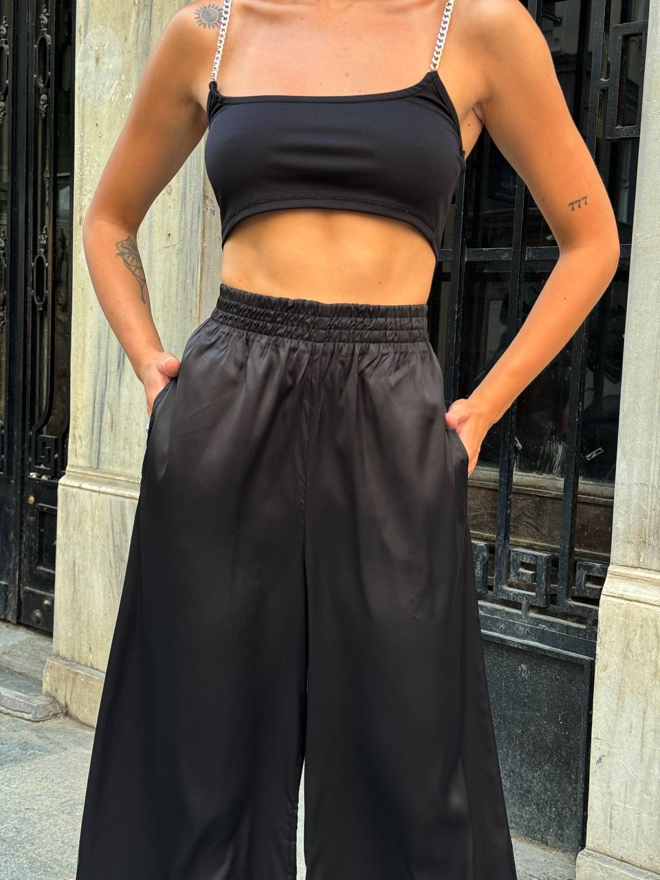 Luxe Satin Wide-Leg Pants – 1104