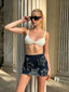 Starry Denim Mini Skirt - 1028