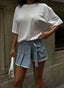 Urban Edge Pleated Denim Skort – 1096