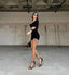 The Noir Luxe Asymmetrical Mini Dress Set - 1019