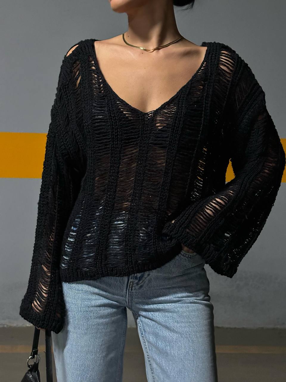 The Urban Edge Distressed Knit Sweater – 1095