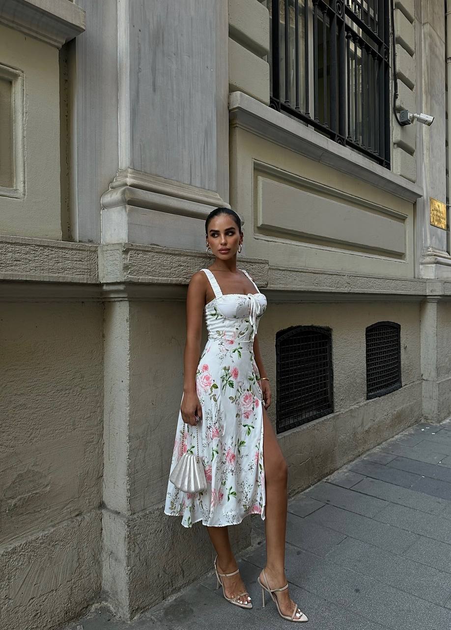 The Floral Charm Midi Dress – 1094