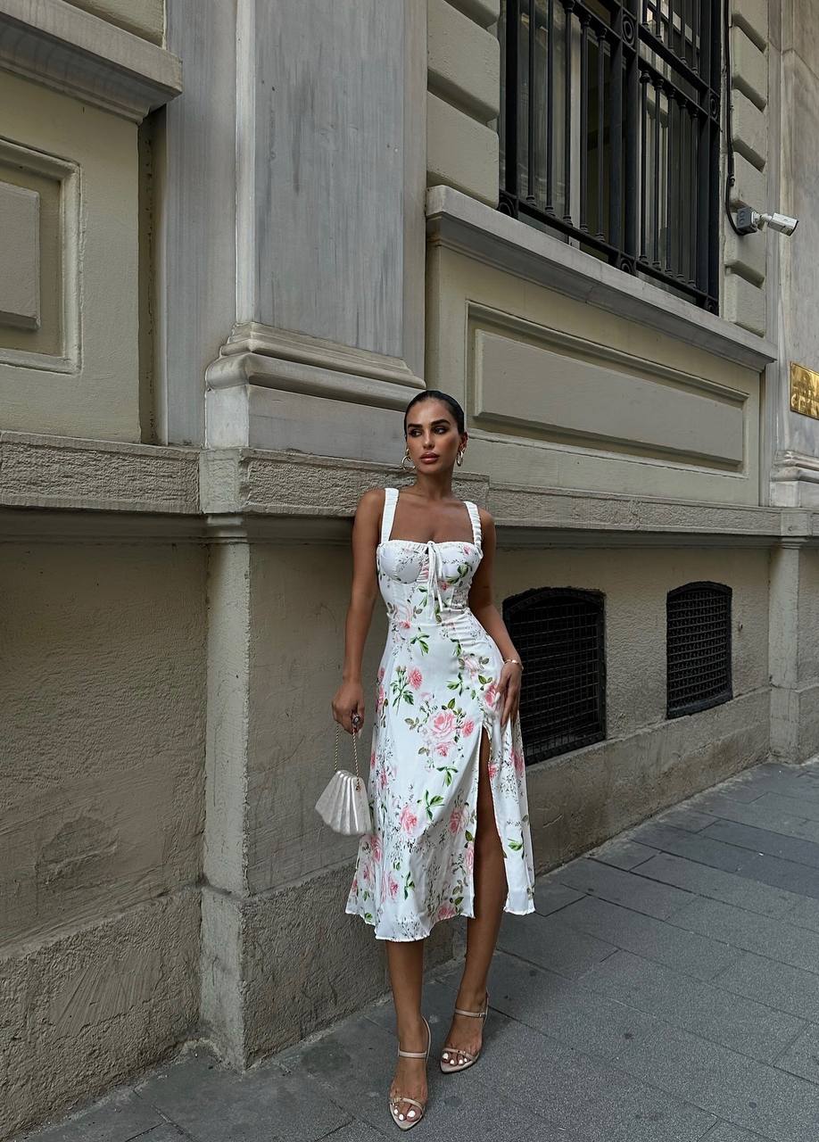 The Floral Charm Midi Dress – 1094