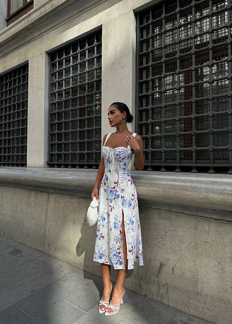 The Floral Charm Midi Dress – 1094