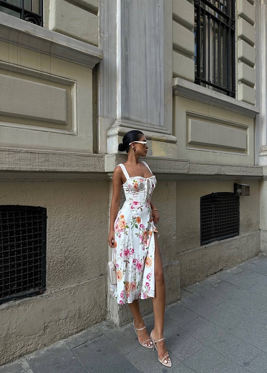 The Floral Charm Midi Dress – 1094