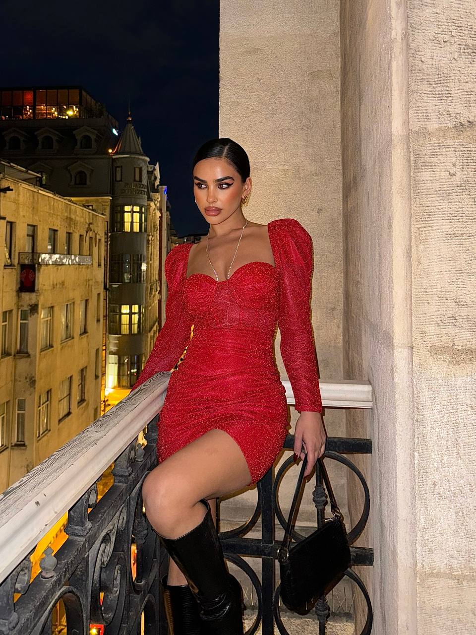 The Glam Sequin Long-Sleeve Mini Dress – 1039