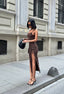 The Vixen Lace-Up Slit Maxi Dress Fierce Allure - 1186