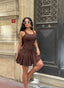 The Sienna Lace-Up Skater Mini Dress – 1208