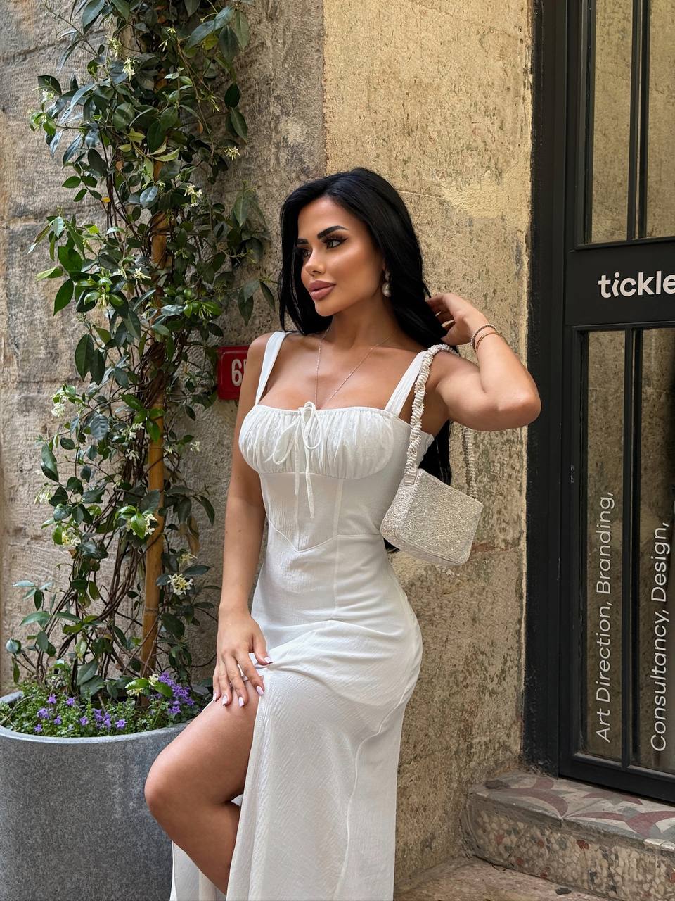 Sienna Lace-Up Corset Midi Dress - 1212