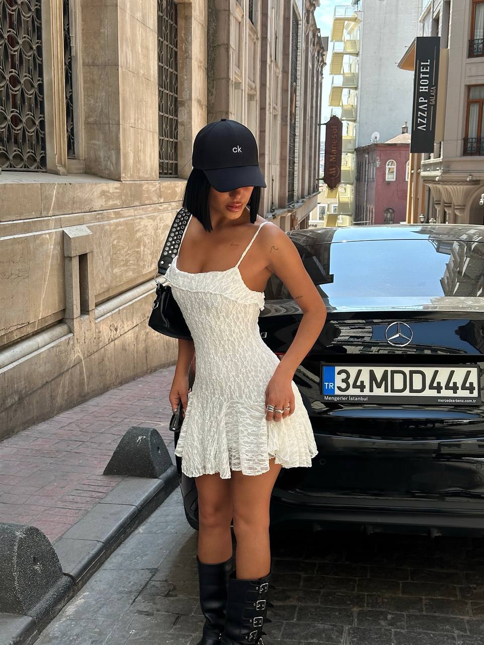 The Urban Romance Textured Mini Dress – 1237