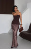 Velvet Aura Maxi Skirt Fitted Satin Texture 1283