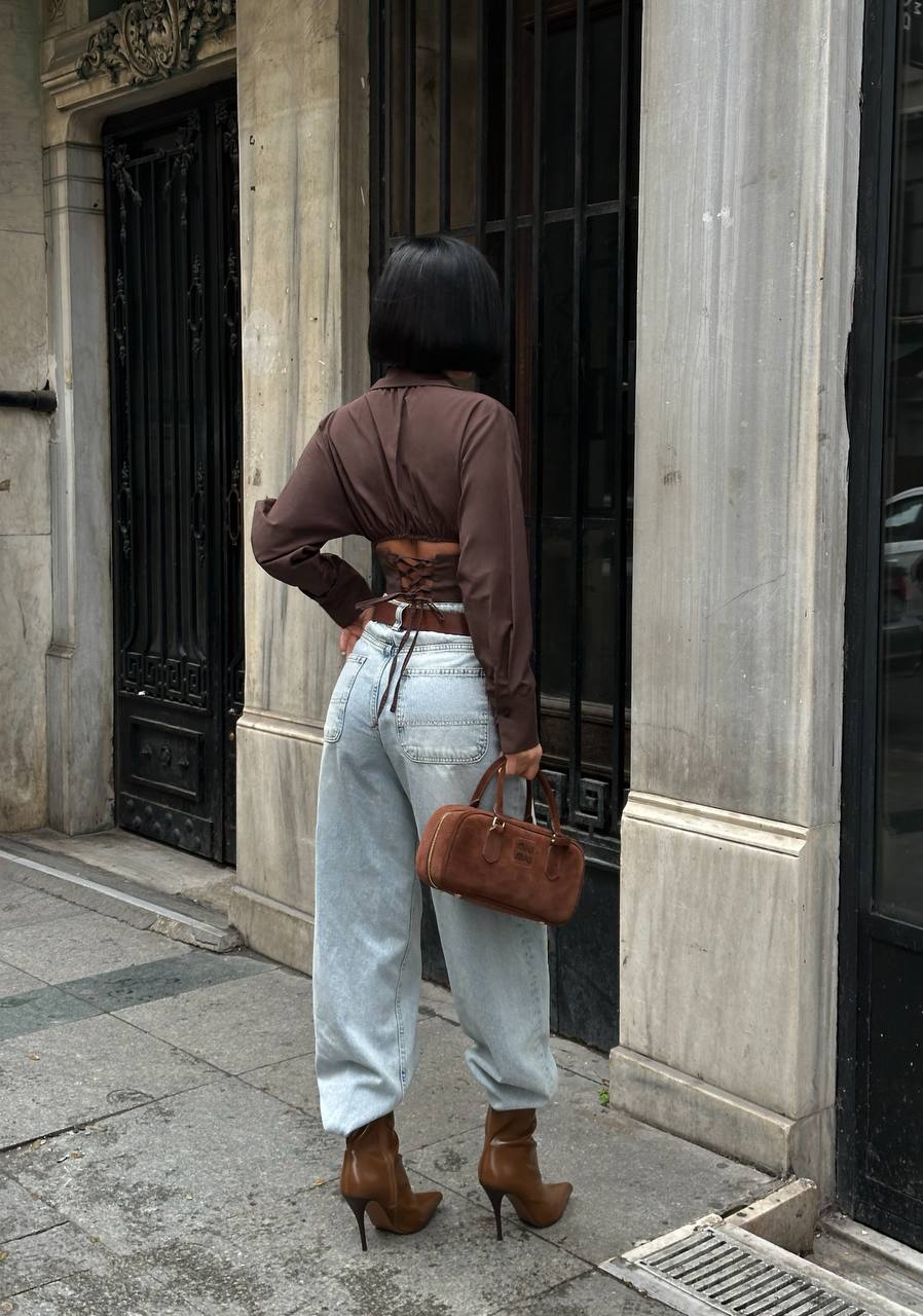 Urban Sculpt Cropped Blouse Fitted Waist Shaping 1278