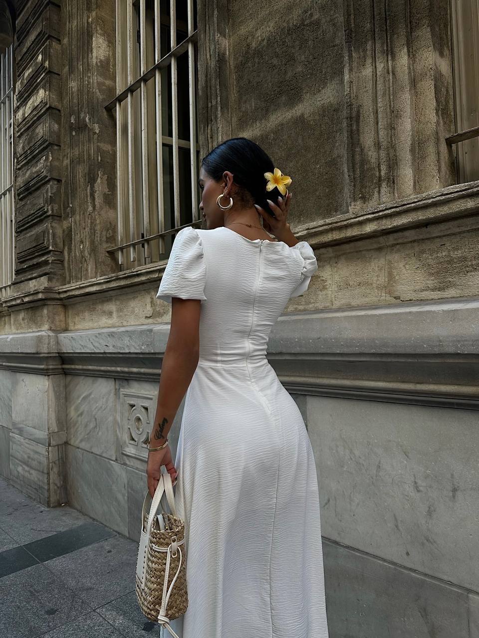 The Noir Elegance Slit Midi Dress - 1092