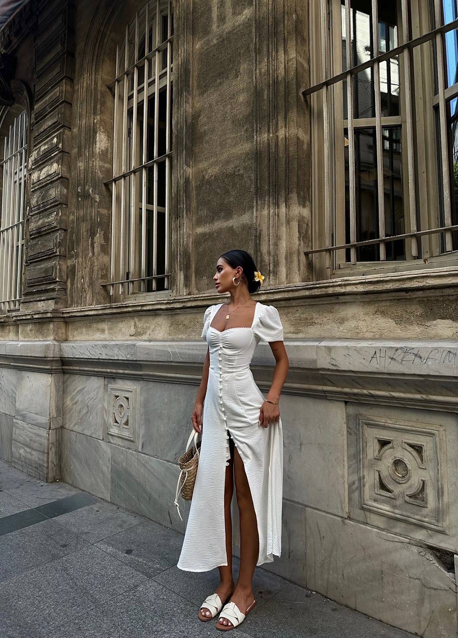 The Noir Elegance Slit Midi Dress - 1092