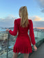 The Enchanted Elegance Ruffle Mini Dress- 1090