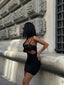 The Luxe Asymmetrical Sequin Mini Dress – 1088